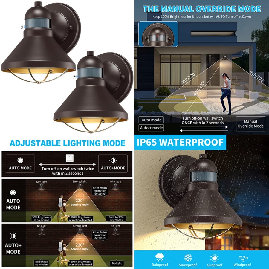 Outdoor Lighting Solar - Set di 2 Applique LED da
