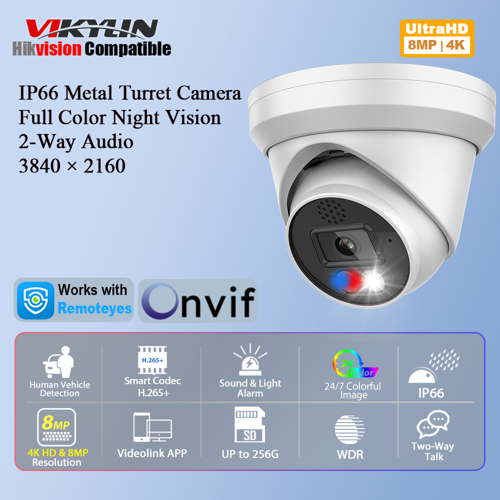 Outdoor Lighting Options - Telecamera IP Vikylin 4K 8MP con