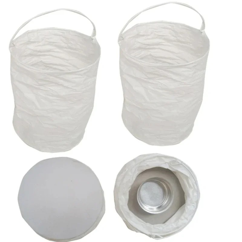 Outdoor Lighting Year Round - 4 lanterne di carta cilindriche bianche
