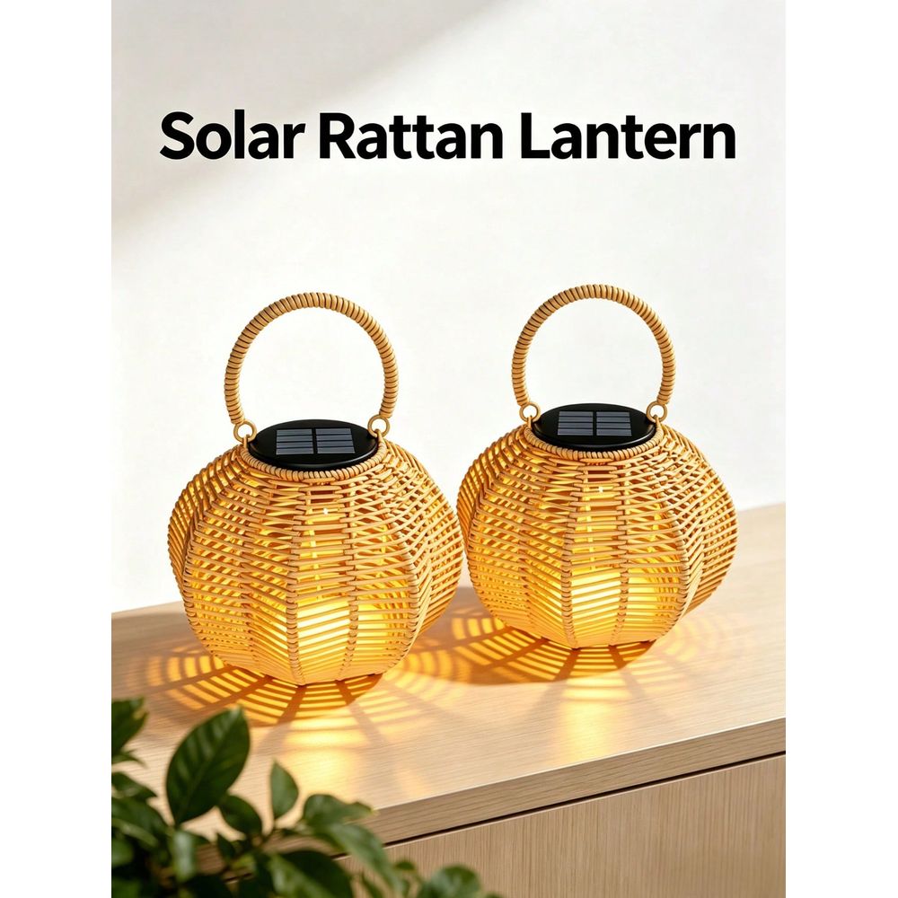 Lighting Wedding Outdoor - Lampada Solare in Rattan per Arredamento
