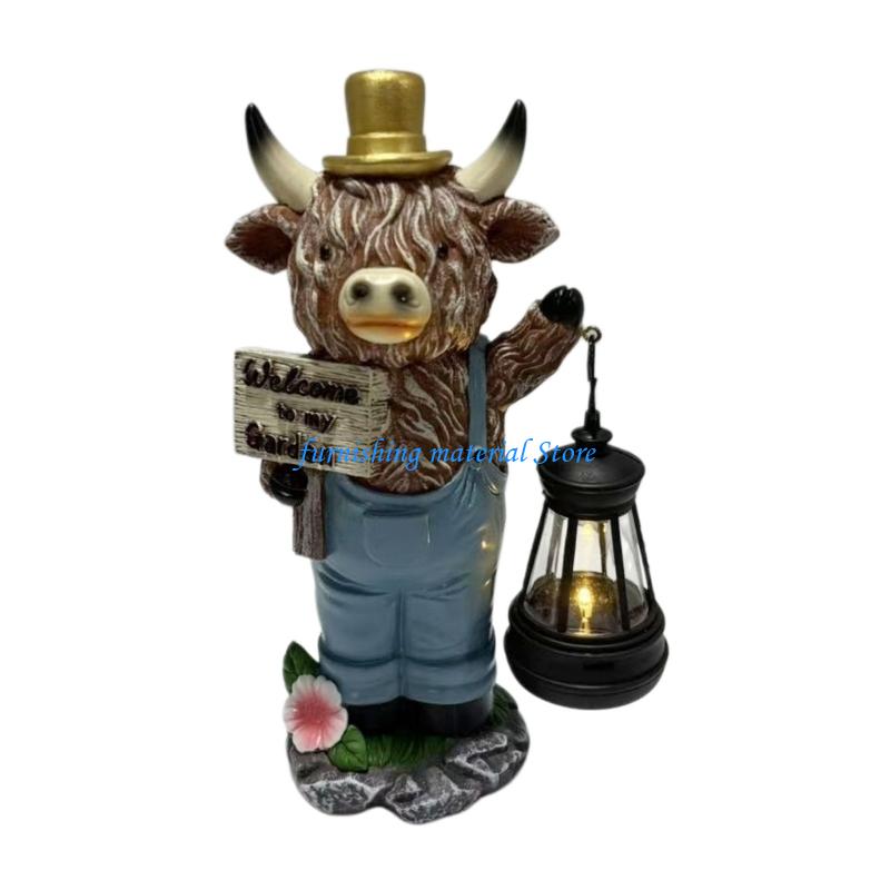 Outdoor Lighting Accent - Y5GD Statua da giardino mucca con