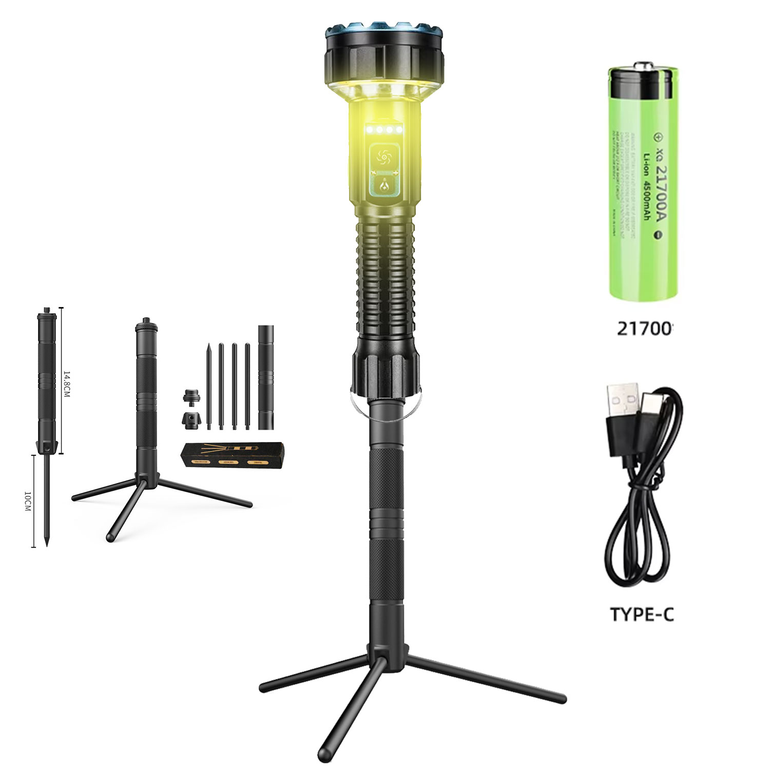 Outdoor Lighting Options - Torce Ricaricabili ad Alta Luminosità, Luce